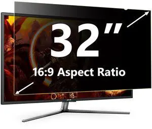 32 Inch Privacy Screen Filter for Computer 16:9 Widescreen Monitor - Privacy Shield, Anti-Glare Blue Light Blocking Protector