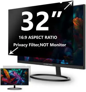 ACONETMAX 32 Inch16:9 Privacy Screen Filter,Computer Widescreen Monitor Privacy Shield,Anti Glare and Blue Light Blocking Screen Protector
