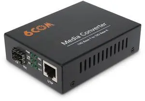 6COMGIGA 10G Fiber Media Converter,1x 1000M/2.5G/5G/10GBase-T Auto-Negotiation RJ45 Slot to 1x 10GBase-X SFP+ Slot,Support 10GBase-SR/LR Transceiver, 10G SFP to RJ45 Media Converter
