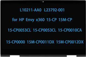 L23792-001 Screen Replacement for HP Envy X360 15-CP0053CL 15M-CP0011DX 15M-CP0012DX 15-CP 15M-CP 15Z-CP000 15.6" LCD Touch Screen Display Digitizer Assembly FullHD(1920 * 1080)