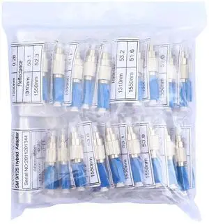 1pcs~100pcs Single Mode 9/125Um FC Male to LC Female Hybrid Fiber Optic Converter, Visual Fault Locator Compatible FTTH Optical Fiber Adapter (50pcs)