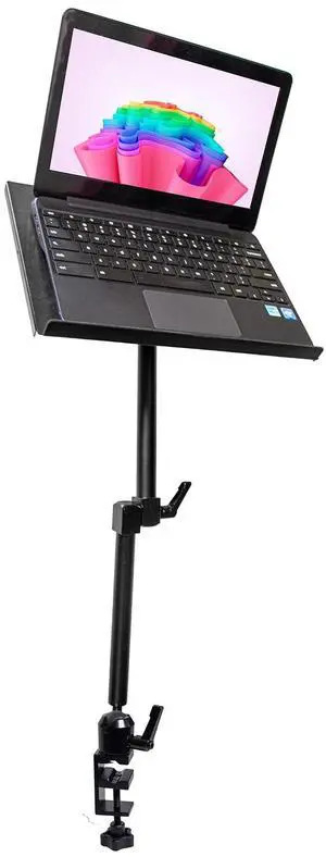 Laptop Stand for Desk Above Computer Monitor Mount on Tabletop Pole Cart Adjustable 360 Degree Rotation Heavy Duty Aluminium