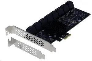 SEDNA - PCIe 1x Gen 3 16 Port SATA Non-RAID Controller Card with Low Profile Bracket