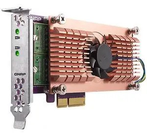 QNAP QM2-2P-244A Dual M.2 22110/2280 Pcie SSD Expansion Card (PCIe Gen2 X4), Low-Profile Bracket Pre-Loaded, Low-Profile Flat and Full-Height are Bundled 2 x SSD