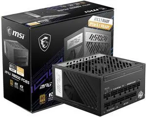 MSI MPG A850G PCIE 5.1 & ATX 3.1 Gaming Power Supply - Full Modular - 80 Plus Gold Certified 850W - 100% Japanese 105°C Capacitors - Compact Size - ATX PSU - 10 Year Warranty