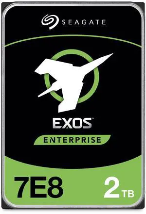 Seagate Exos 7E8 2TB Internal Hard Drive Enterprise HDD - CMR 3.5 Inch 512E SATA 6Gb/s 7200 RPM 256MB Cache for Enterprise, Data Center - Frustration Free Packaging (ST2000NM000A)