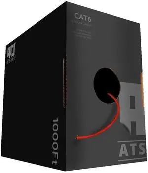 ATS Cables | CAT6 Plenum (CMP) Cable 1000FT | DSX-8000 Network Analyzer Test Passed | 23AWG 4Pair, Solid 550MHz Ethernet Cables 10Gigabit UTP, Available in 9 Colors (Cat6 Plenum Cable, Red, 1000ft)
