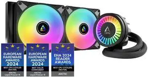 ARCTIC Liquid Freezer III 280 A-RGB - CPU AIO Water Cooler, Water Cooling PC, Intel & AMD, Efficient PWM-Controlled Pump, Fan: 200-1900 RPM, LGA1851 and LGA1700 Contact Frame - Black
