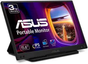 ASUS ZenScreen 15.6" 1080P Portable USB Monitor (MB166C) - Full HD, IPS, USB Type-C, , Tripod Mountable, Anti-Glare Surface, Protective Sleeve, 3-Year Warranty