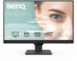 BenQ GW2490 24" Computer Monitor 100Hz FHD 1920x1080p IPS Eye-Care Tech VESA Mount Thin Bezel Low Blue Light Adaptive Brightness Wall Mount Built-in Speakers DisplayPort HDMI Port2