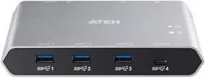 ATEN US3342 2-Port USB-C Gen 2 Sharing Switch with Power Pass-Through - USB 3.1 (Gen 2) Type C - External - 4 USB Port(s) - Mac, PC