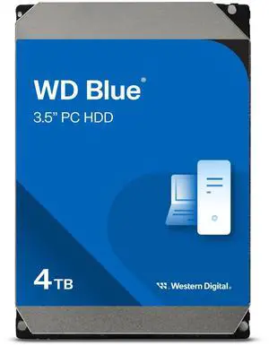 Western Digital 4TB WD Blue PC Internal Hard Drive HDD - 5400 RPM, SATA 6 Gb/s, 256 MB Cache, 3.5" - WD40EZAZ