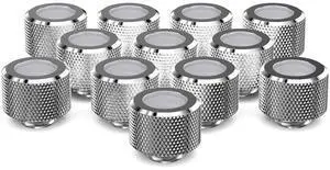 PrimoChill 14mm OD Rigid SX Fitting - 12 Pack - Silver Nickel