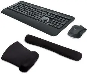 Logitech MK540 Wireless Keyboard and Mouse Bundle with Waverest Gel Wrist Pad and Gel Mouse Pad