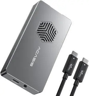 ACASIS 40Gbps M.2 NVMe SSD Enclosure with Cooling Fan, Tool Free Installation, TBU401 Pro for M1 M2 Pro/Max, Compatible with Thunderbolt3/4/5,USB4/3.2/3.1/3.0/2, Support 2280/2260/2242/2230 B+M M-Key