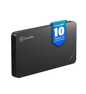 GlocalMe U3 4G LTE Mobile Hotspot, Portable WiFi Hotspot for Travel in 200+ Countries, No SIM Card Needed, 10 Connected Devices and Global 1GB Data 90 Days, Pocket WiFi Hotspot Device (U3 Black)