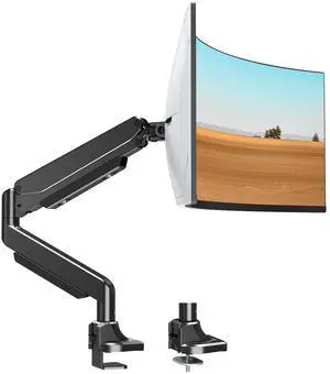 MOUNTUP Single Monitor Mount fits 17''-43'' Ultrawide Screen, Holds 6.6-33lbs, Computer Monitor Arm Desk Mount, Heavy Duty Gas Spring Monitor Stand for Flat/Curved Screen, with C-clamp/Grommet Base