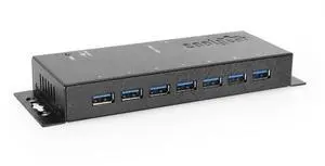 Coolgear 7-Port USB 3.0 Industrial Metal Hub with Surge Protection, 36watt AC Adapter included