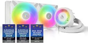ARCTIC Liquid Freezer III 280 A-RGB - CPU AIO Water Cooler, Water Cooling PC, Intel & AMD, Efficient PWM-Controlled Pump, Fan: 200-1900 RPM, LGA1851 and LGA1700 Contact Frame - White