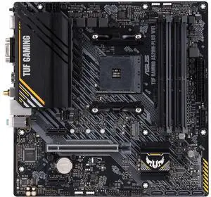 ASUS TUF Gaming A520M-PLUS (WiFi) AMD AM4 (3rd Gen Ryzen(tm)) microATX Motherboard (M.2 Support, 802.11ac Wi-Fi, DisplayPort, HDMI, D-Sub, USB 3.2 Gen 1 Type-A and Aura Addressable Gen 2 headers)