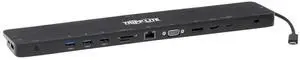 Tripp Lite USB-C Docking Station with Triple Display, 4K HDMI @ 30 Hz, DisplayPort, VGA, USB-A 3.2 Gen 1, Gigabit Ethernet Port, 100W PD Charging, Black Housing, 3-Year Warranty (U442-DOCK7D-B)
