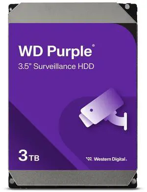 Western Digital 3TB WD Purple Surveillance Internal Hard Drive HDD - SATA 6 Gb/s, 256 MB Cache, 3.5" - WD33PURZ
