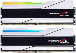 G.SKILL Trident Z5 Neo RGB Series (AMD Expo) DDR5 RAM 32GB (2x16GB) 6400MT/s CL32-39-39-102 1.40V Desktop Computer Memory UDIMM - Matte White (F5-6400J3239G16GX2-TZ5NRW)