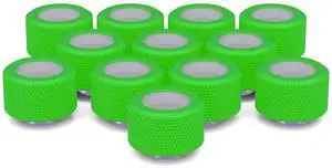 PrimoChill 16mm OD Rigid SX Fitting - 12 Pack - UV Green