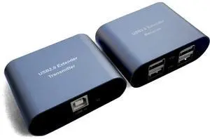 COMMFRONT Industrial USB Extender 4-Port Hub; Extends 250 ft (76m) for Low-Speed OR 165ft (50m) for high-Speed Devices Over CAT 5e/6 Cables; Supports up to 480Mbps; Plug-and-Play; No Drivers Needed