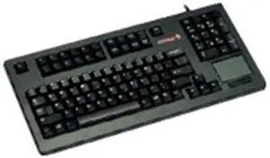 Cherry Compact QWERTY Mechnical USB Keyboard with Touchpad - 104 Keys, 16" Wide, Black (G80-11900LUMEU-2)