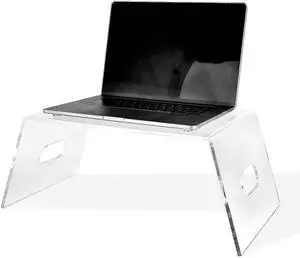 AdirHome Acrylic Monitor Stand - Clear Laptop Riser for Desk, Acrylic Tray for Bed, Computer Riser Desktop Stand for Home Office, Indoor & Outdoor