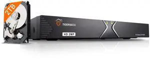 TIGERSECU Super HD 1080P 16 Channel DVR Security Recorder with 2TB Hard Drive, Hybrid 6-in-1 CCTV DVR Recorder Compatible with 2MP and 5MP TVI, AHD, CVI, Analog, RS485 PTZ and IP Cameras