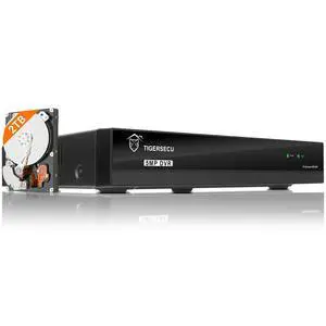 TIGERSECU Ultra HD 5MP 8 + 8 Channel Hybrid Security DVR/NVR with 2TB Hard Drive, Expandable to 16 Cameras, 6-in-1 Home Surveillance Recorder for 8 TVI, AHD, CVI, CVBS, RS485 PTZ and 8 IP Cameras