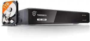 TIGERSECU Super HD 1080P 8 Channel DVR Security Recorder with 1TB Hard Drive, Hybrid 6-in-1 CCTV DVR Recorder Compatible with 2MP and 5MP TVI, AHD, CVI, Analog, RS485 PTZ and IP Cameras