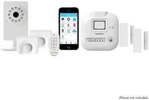 SKYLINK SK-250 Deluxe Connected Wireless Security Alarm Automation System with Camera Compatible with iOS, Android, Echo Alexa, Google Home and IFTTT and No Monthly Fees, 1 Count (Pack of 1), White