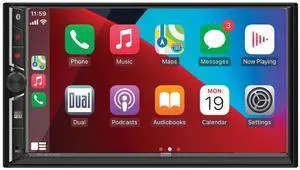 Dual Electronics DCA73W 7-inch Certified Apple CarPlay Android Auto Wired or Wireless | Double DIN Touchscreen Car Stereo Radio | Bluetooth | Backup Camera Input | USB Playback & Charge