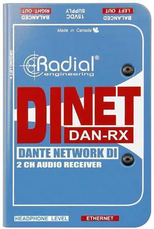 Radial DiNET DAN-RX 2-Channel Dante Network Receiver