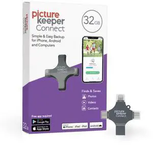 Picture Keeper Connect Photo & Video USB Flash Drive for Apple, Android, & PC Devices, 32GB Thumb Drive