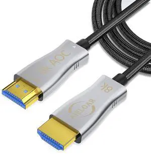 Aieloar HDMI Fiber Optical Cable 15Ft, High Speed 48Gbps HDMI 2.1 Cord Support with 8K@60Hz 4K@120Hz Dynamic HDR10,eARC,HDCP2.2