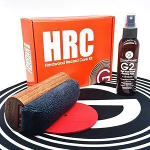 GrooveWasher Vinyl Record Cleaning Kit - Handcrafted Hardwood Handle with Scratch-Free Microfiber Pad, Essential LP Care System Includes G2 Cleaning Fluid Spray + Bonus, Erase Fingerprint Oils & Dirt