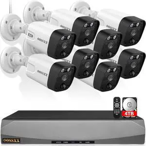 (4K/8.0 Megapixel & 130deg Ultra Wide-Angle) 2-Way Audio PoE Outdoor Home Security Camera System Wired Outdoor Video Surveillance IP Cameras System