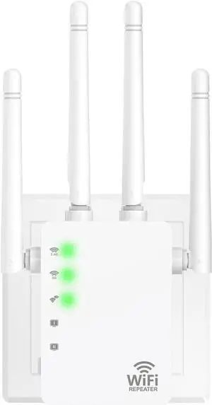 Dual-Band WiFi Extender Signal Booster (5.8G & 2.4G) - Covers Up to 12,880 sq. ft., Supports 105 Devices, One-Tap Setup, Ethernet Port Included, Faster Speeds, Compatible with All Major Devices-2