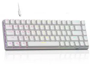 MageGee 60% Rapid Trigger Gaming Keyboard, Hall Effect Magnetic Switch, Actuation Point Adjustable, 8000Hz Polling Rate, Hot Swappable RGB Backlit Wired Keyboard with Arrow Keys for Win/PC/MAC, White