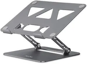 Aoviho Adjustable Laptop Stand for Desk,Portable Laptop Stand Holder and Riser,Foldable Aluminum Notebook Computer Stands for MacBook Air Pro HP Lenovo Dell Samsung Chromebook, 10-15.6 inch, Grey