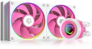 ID-COOLING FX240 INF Pink Edition 240mm Liquid CPU Cooler, AIO Cooler with ARGB Infinity Mirror Effect, 2x120mm Daisy-Chained Fans Low-Noise Operating 29.9dB(A) Max., Intel & AMD Compatible