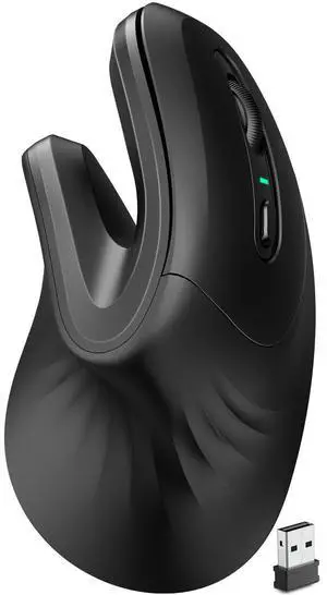 DAREU Ergonomic Vertical Wireless Mouse, 2.4G Optical Vertical Mouse with Ergo Design for Comfort and Reduced Wrist Strain,3 Adjustable DPI Levels with 6 Buttons, Computer Mice for Laptop, Desktop PC
