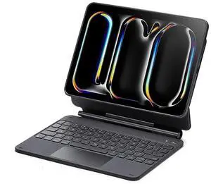 OMOTON Bluetooth Magnetic Keyboard Case for iPad Pro 11 inch (M4 2024), with Magnetic-Stand, Multi-Touch Trackpad, 7 Colors Backlight Wireless Keyboard for iPad Pro 11 inch (5th Gen), Deep Black