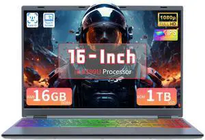 AocBook 16" Touchscreen Laptop-IPS High-Definition, i3-8109U Processor, 16GB RAM, 1TB SSD, RGB Backlit Keyboard, Face Recognition, 180 Degree Opening and Closing, Win 11 Pro