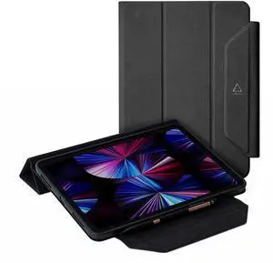 Adonit Trifold Case Compatible with iPad Pro 11 Inch 2022(Black), Magnetic Stand Case with Clasp, Auto Sleep and Wake, Pencil 2 Wireless Charging, Stylus Pens Holder