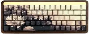 GMKWTL XVX Double Shot PBT Keycaps, Chrysanthemum Keycaps, Side Printed Shine Through Keycap Sets, Cherry Profile Keyboard Caps with Dye Sublimation Suitable for MX Switches Mechanical Keyboard